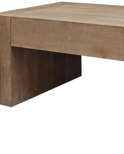49" Natural Wood Chunky Rectangular Coffee Table