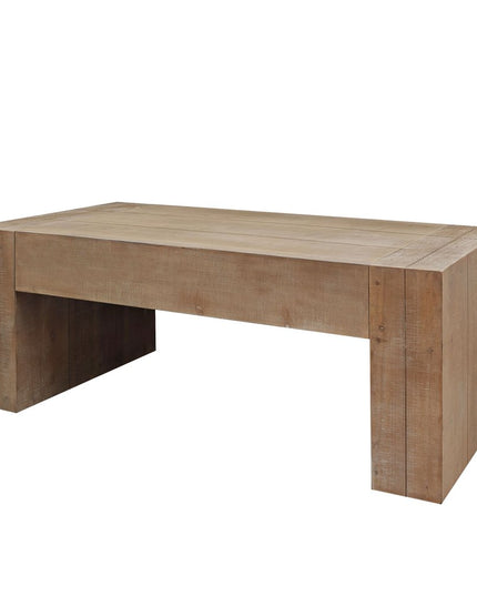 49" Natural Wood Chunky Rectangular Coffee Table