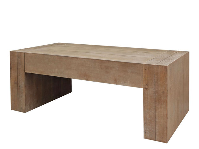 49" Natural Wood Chunky Rectangular Coffee Table