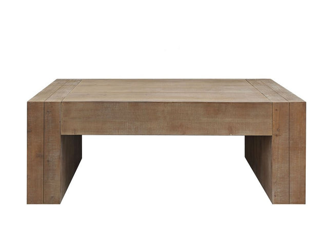 49" Natural Wood Chunky Rectangular Coffee Table