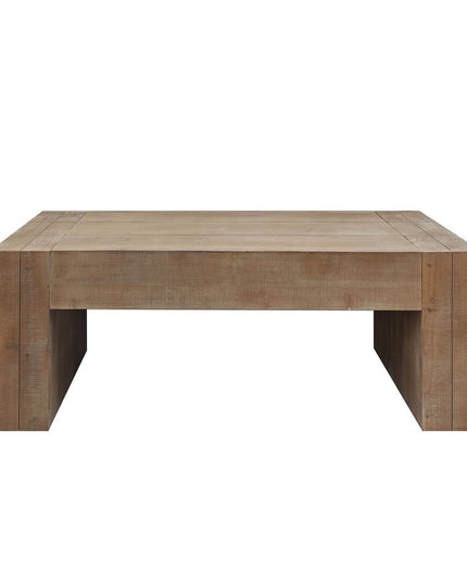 49" Natural Wood Chunky Rectangular Coffee Table