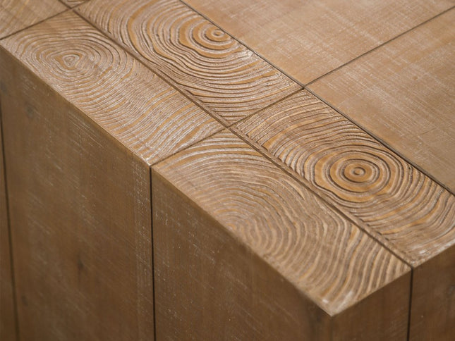 49" Natural Wood Chunky Rectangular Coffee Table