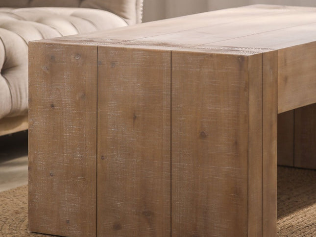 49" Natural Wood Chunky Rectangular Coffee Table