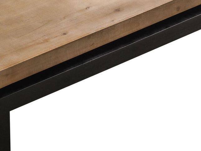 48" Natural and Black Wood Floating Frame Coffee Table