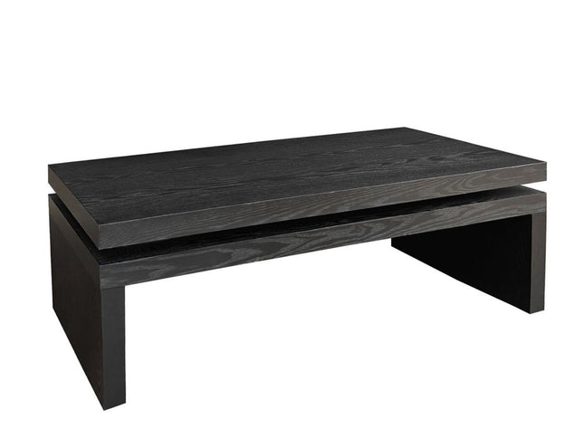 48" Black Wood Floating Frame Coffee Table