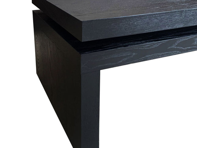 48" Black Wood Floating Frame Coffee Table