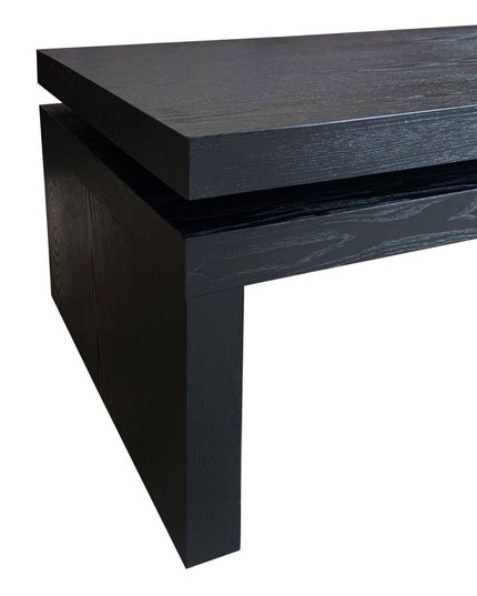 48" Black Wood Floating Frame Coffee Table