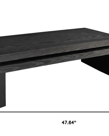 48" Black Wood Floating Frame Coffee Table