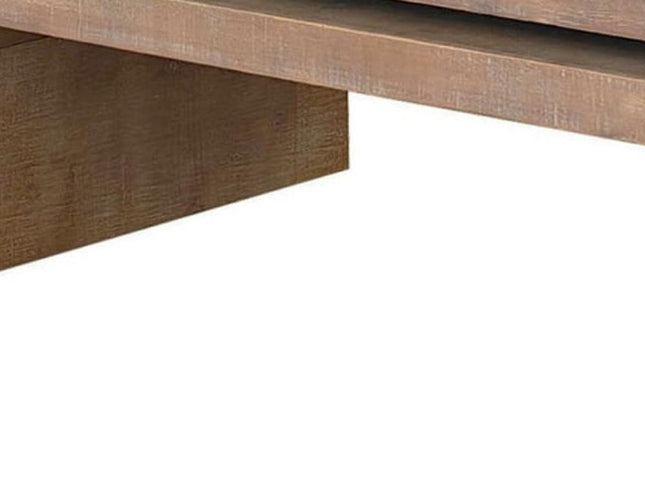 48" Natural Wood Distressed Floating Frame Coffee Table