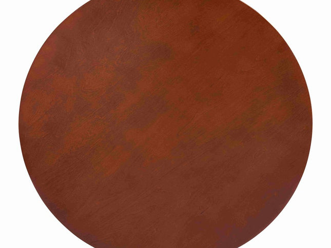 30" Walnut Wood Round Coffee Table With Shelf