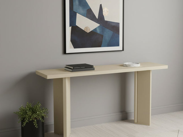 63" Beige Wood Coffee Table