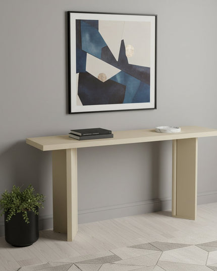 63" Beige Wood Coffee Table