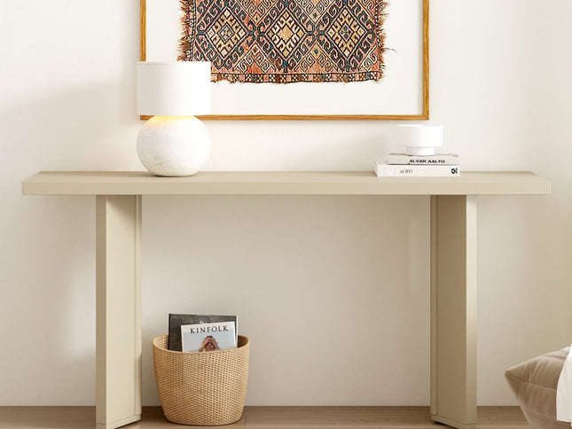 63" Beige Wood Coffee Table