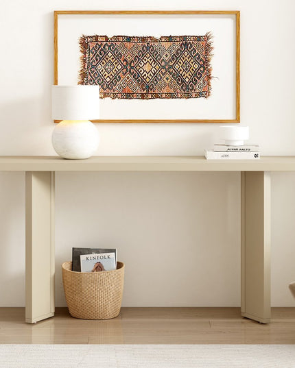 63" Beige Wood Coffee Table