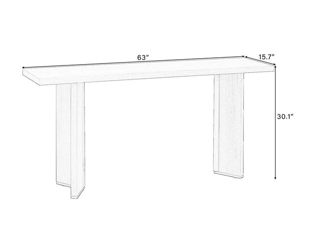 63" Beige Wood Coffee Table