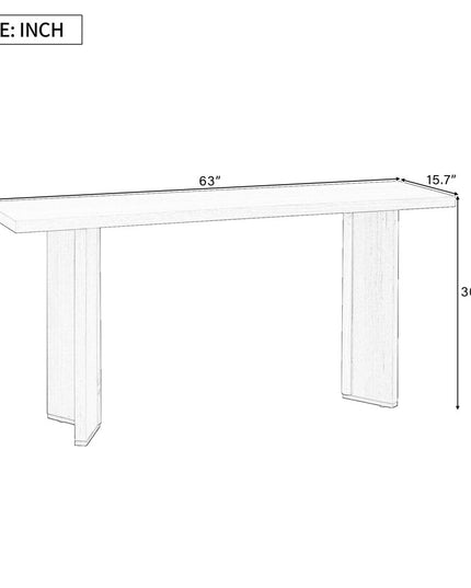 63" Beige Wood Coffee Table