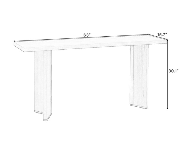 63" Natural Wood Coffee Table