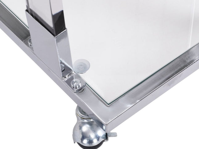 26" White Glass and Acrylic Square Coffee Table