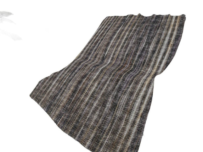 50" X 70" Brown And Beige Striped Polyester Woven Plush Throw Blanket