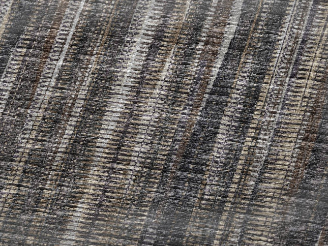 50" X 70" Brown And Beige Striped Polyester Woven Plush Throw Blanket