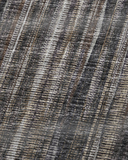 50" X 70" Brown And Beige Striped Polyester Woven Plush Throw Blanket