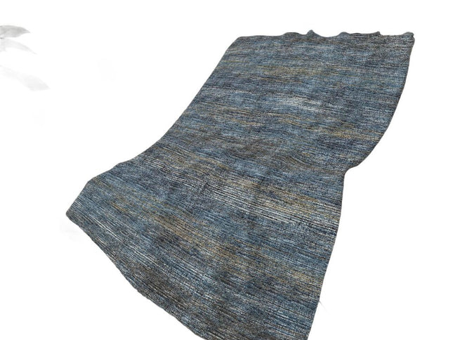 50" X 70" Blue And Gold Abstract Polyester Woven Plush Throw Blanket