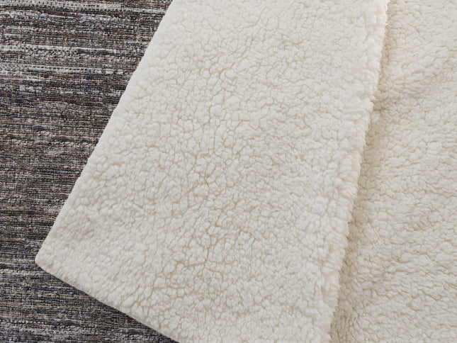 50" X 70" Brown And Beige Abstract Polyester Woven Plush Throw Blanket