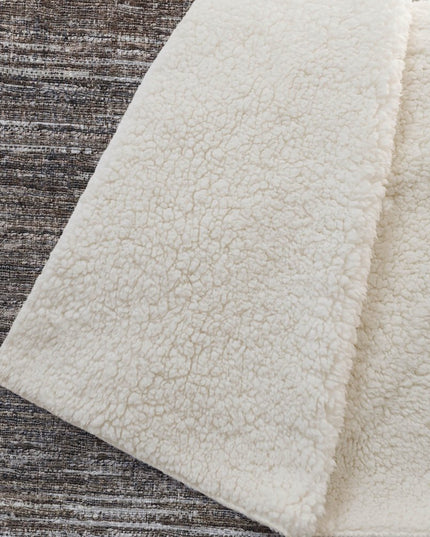 50" X 70" Brown And Beige Abstract Polyester Woven Plush Throw Blanket