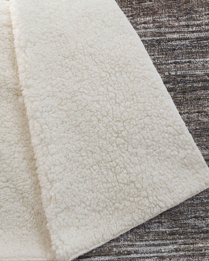 50" X 70" Brown And Beige Abstract Polyester Woven Plush Throw Blanket