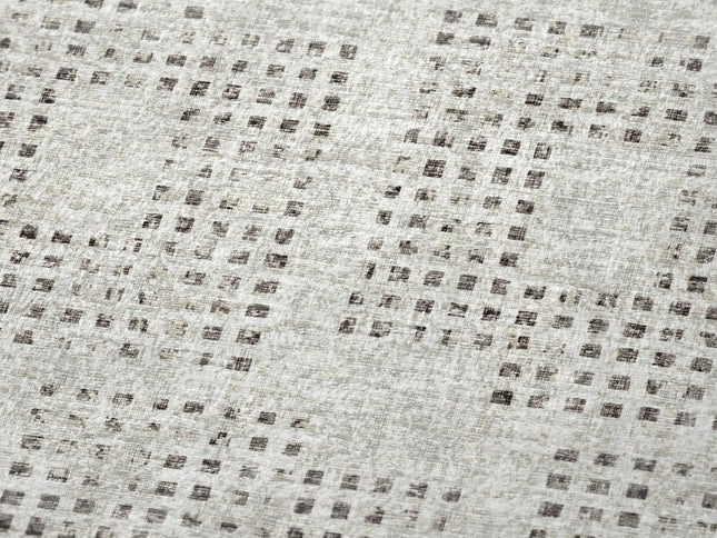 50" X 70" Beige And Charcoal Geometric Polyester Woven Plush Throw Blanket