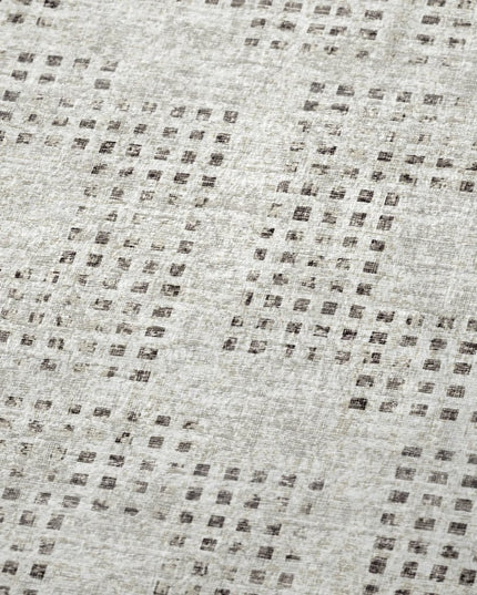 50" X 70" Beige And Charcoal Geometric Polyester Woven Plush Throw Blanket