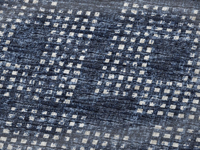 50" X 70" Blue And Ivory Geometric Polyester Woven Plush Throw Blanket