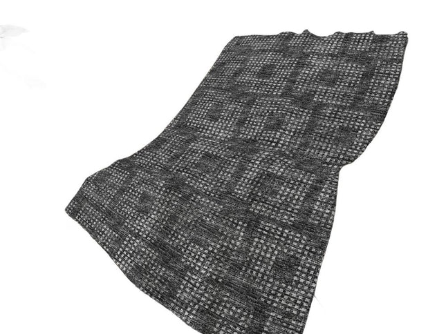 50" X 70" Black And Silver Geometric Polyester Woven Plush Throw Blanket