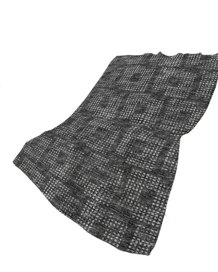 50" X 70" Black And Silver Geometric Polyester Woven Plush Throw Blanket