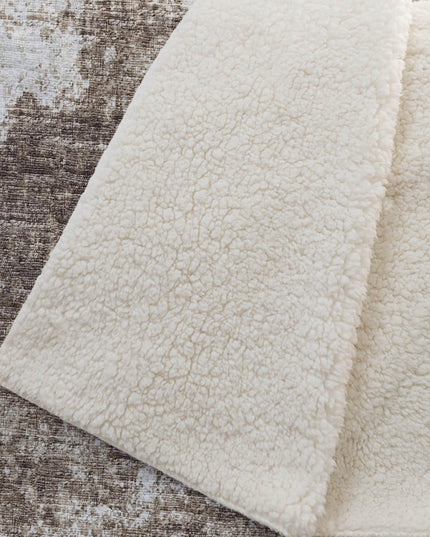 50" X 70" Brown And Beige Abstract Polyester Woven Plush Throw Blanket