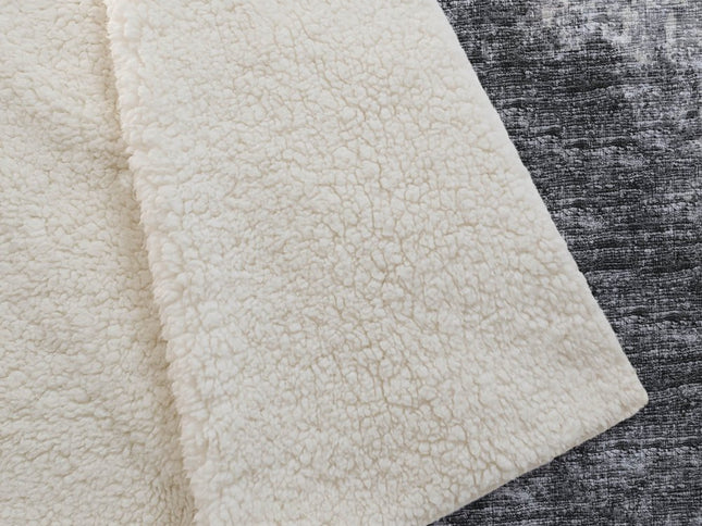 50" X 70" Black And Beige Abstract Polyester Woven Plush Throw Blanket