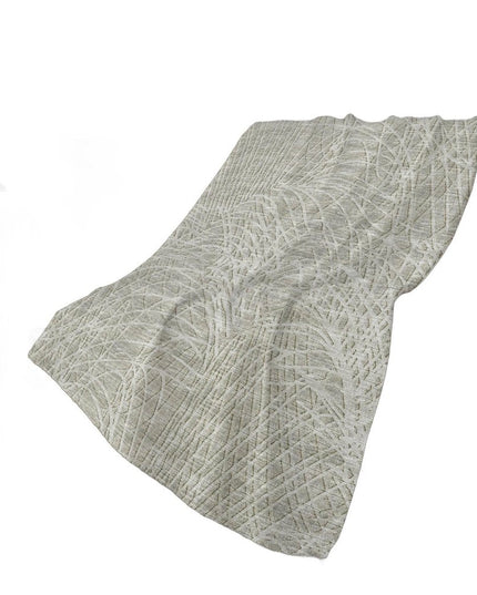 50" X 70" Beige And Gray Abstract Polyester Woven Plush Throw Blanket