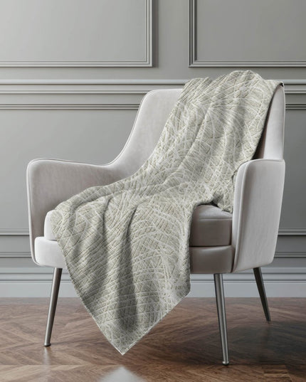 50" X 70" Beige And Gray Abstract Polyester Woven Plush Throw Blanket