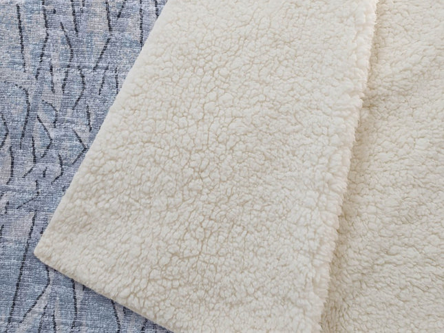 50" X 70" Blue And Beige Abstract Polyester Woven Plush Throw Blanket