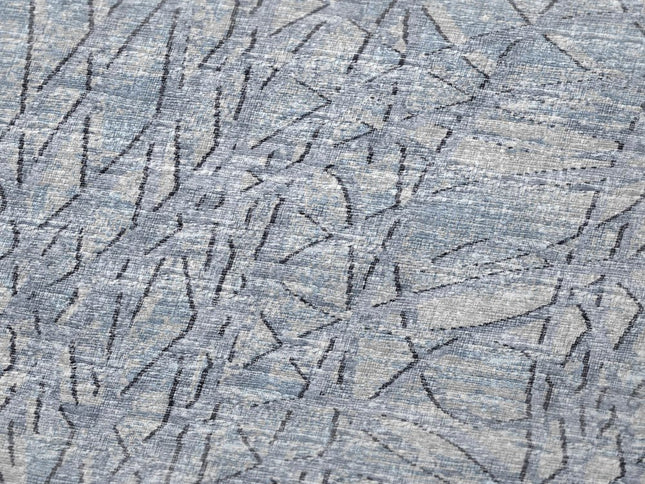 50" X 70" Blue And Beige Abstract Polyester Woven Plush Throw Blanket