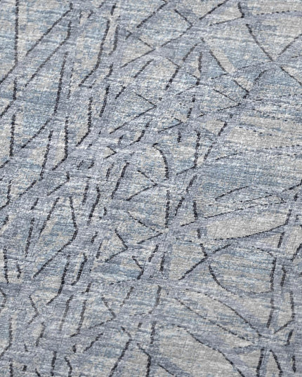 50" X 70" Blue And Beige Abstract Polyester Woven Plush Throw Blanket