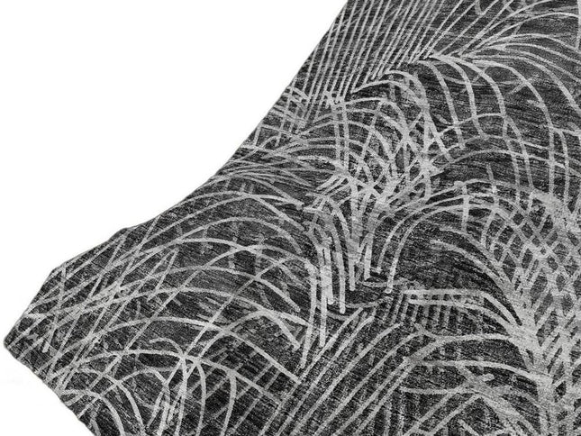 50" X 70" Charcoal And Gray Abstract Polyester Woven Plush Throw Blanket