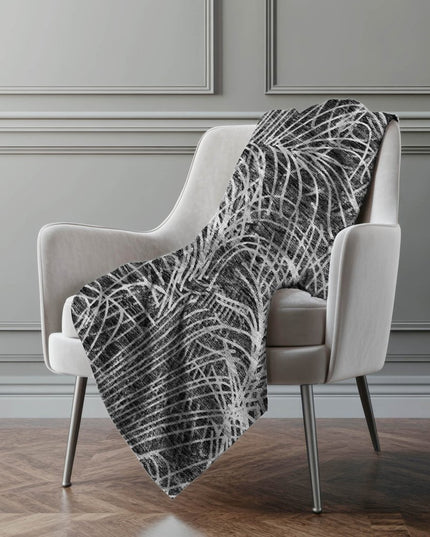 50" X 70" Charcoal And Gray Abstract Polyester Woven Plush Throw Blanket