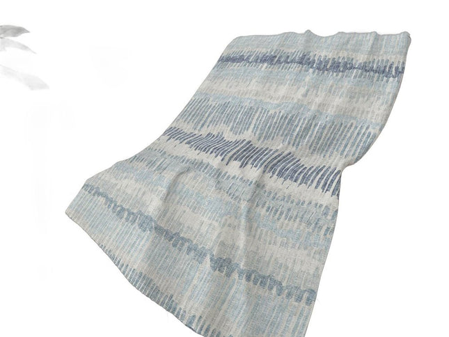 50" X 70" Blue And Beige Abstract Polyester Woven Plush Throw Blanket