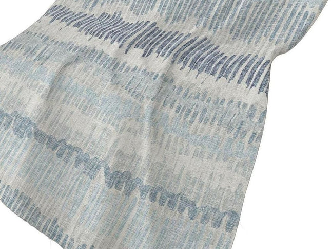 50" X 70" Blue And Beige Abstract Polyester Woven Plush Throw Blanket