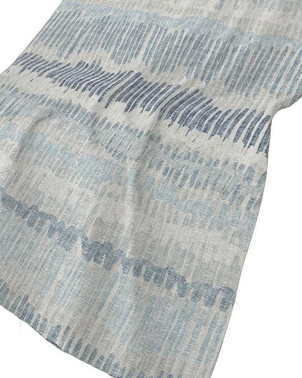 50" X 70" Blue And Beige Abstract Polyester Woven Plush Throw Blanket