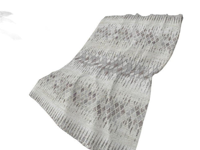 50" X 70" Beige And Gray Geometric Polyester Woven Plush Throw Blanket