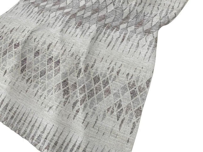 50" X 70" Beige And Gray Geometric Polyester Woven Plush Throw Blanket