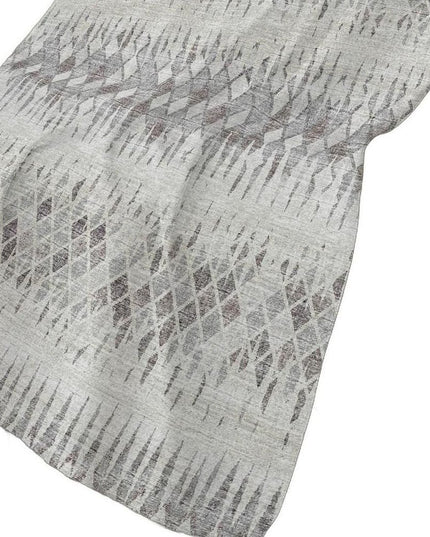 50" X 70" Beige And Gray Geometric Polyester Woven Plush Throw Blanket