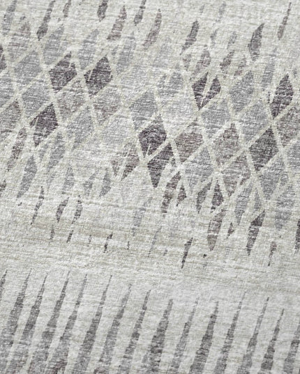 50" X 70" Beige And Gray Geometric Polyester Woven Plush Throw Blanket